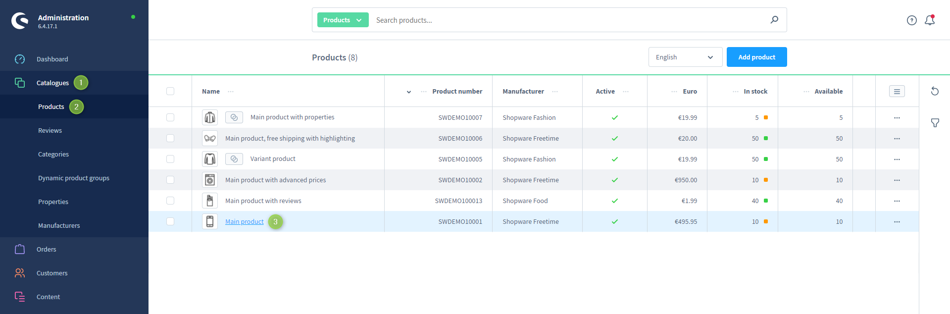 Shopware 6 Produkt-Verwaltung
